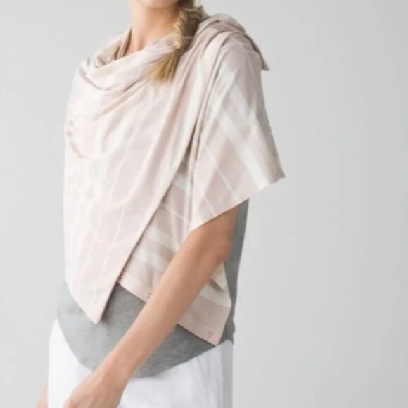LULULEMON Vinyasa Scarf *Vitasea Beach Blanket Stripe Angel Wing Grain Pastel - Picture 2 of 10